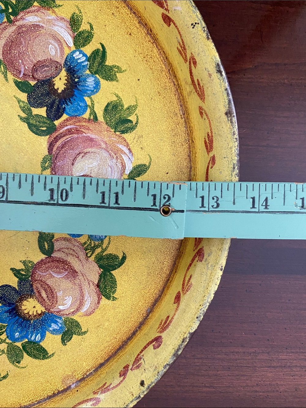 💐Vintage Hand-Painted Yellow Floral Decorative Tray - Picture 10 of 10